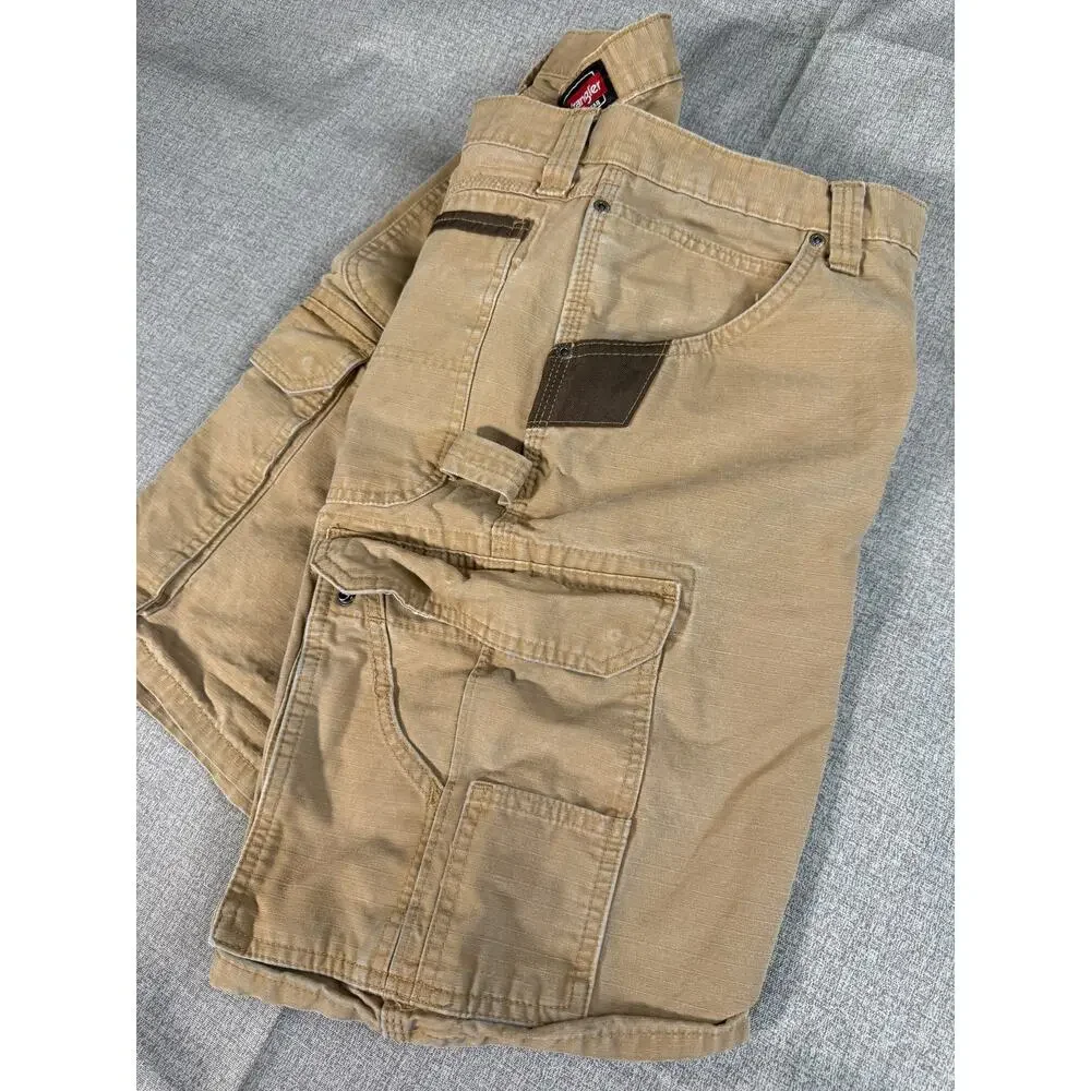 Levis Cargo Shorts Mens 34 Khaki Tan Loose Baggy Y2K Skater Red Tab Cotton
